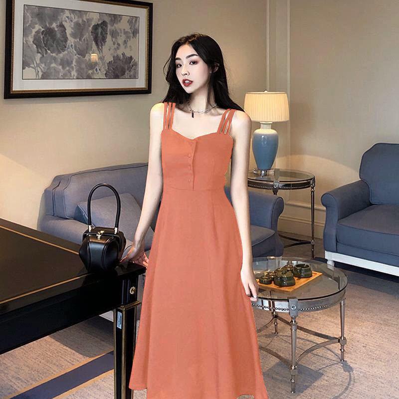 Summer Off-shoulder Suspender Dress Sexy  Slimming Long   Black Dress Women