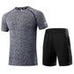 Sports Suit Men's Summer Running Fitness Shorts Men's Five-point Pants Casual Basketball Short-sleeved Quick-drying Slim T-shirt