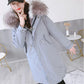 Women's   Faux Fur Lined Parka Long Hooded Parka Jacket with Detachable Liner Drawstring  Faux Fox Fur Coat with Faux Fur Collar Plus Size