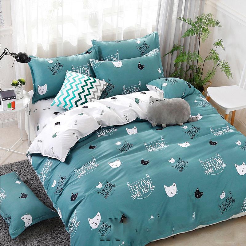 4pcs Bedding Set Bed Set Bed Cover Bed Sheet Quilt Duvet Cover Bedding Set Luxury Soft 3pcs Bedding Set Bed Sheet Pillowcase Cat Bedclothes