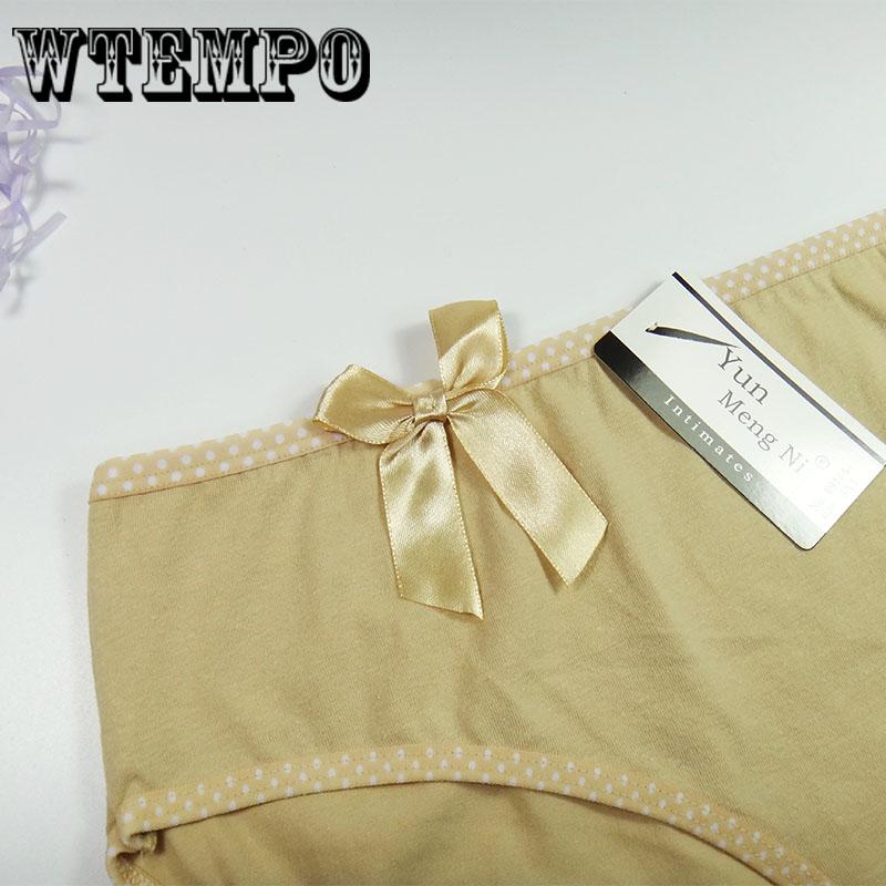 WTEMPO 6 Pcs/Lot Sexy pure cotton woman Striped Underwear Plus Size Seamless Panties woman Intimates