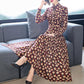 Floral Print Long Dress Bohemian Three Quarter Sleeve Sexy Dress Women O Neck Slim Elegant Dress