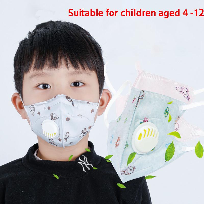 Kids face Mask 4 Layer Filter Protective Mask Anti Dust PM2.5 Masks Respirator mask with Valve