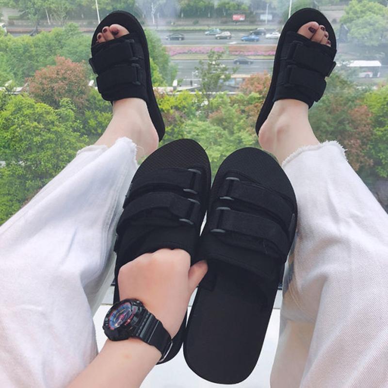 Sandals and Slippers Women's Summer Outdoor Wear Fashion All-match Slippers Korean Couple Students Non-slip Beach Shoes