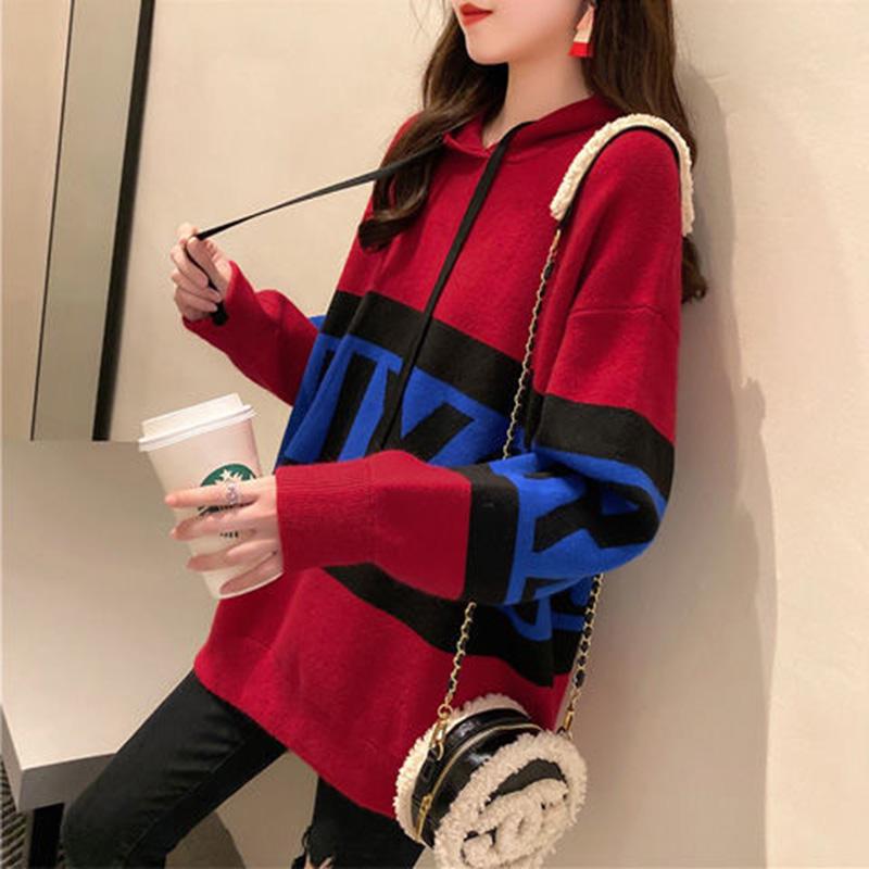 Pullover Women Sweater Long Sleeve Sweaters Loose Embroidery Knitted Sweater Women's Jumper Plus Size