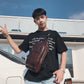 Chest Bag Men's Horse Leather Large Capacity Crossbody Outdoor Riding Sports Shoulder Bag