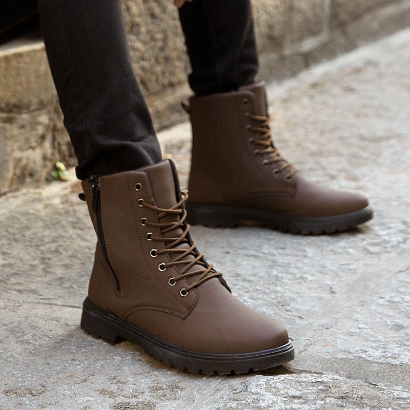 British Style Retro Men's Martin Boots Military Boots Work Boots High Top Shoes All-match Boots Men