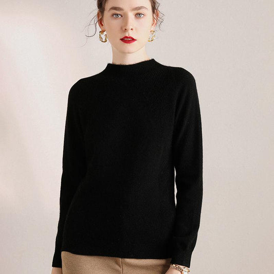 Turtleneck Half High Neck Women's Sweater Autumn and Winter Thickening Warmth Slim Bottoming Shirt Comfortable and Elegant Sweater Top