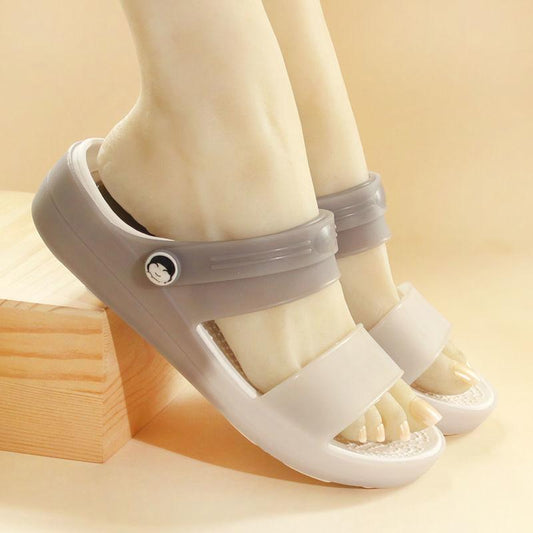 Summer Cave Shoes Women's Thick Bottom Non-slip Beach Wedge Sandals Muffin Two-wear Slippers Comfortable Soft and Light