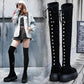 Autumn and Winter Women's Boots High Over The Knee Boots Flat Shoes Women's Lace-up Boots Elastic Boots
