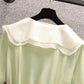 Dress Women's Summer Large Size Lapel Temperament V-neck Ruffled French Hepburn Dress