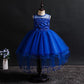 Children's Dress Princess Short Front and Long Performance Costume Girl Net Yarn Tail Skirt Student Performance Costume