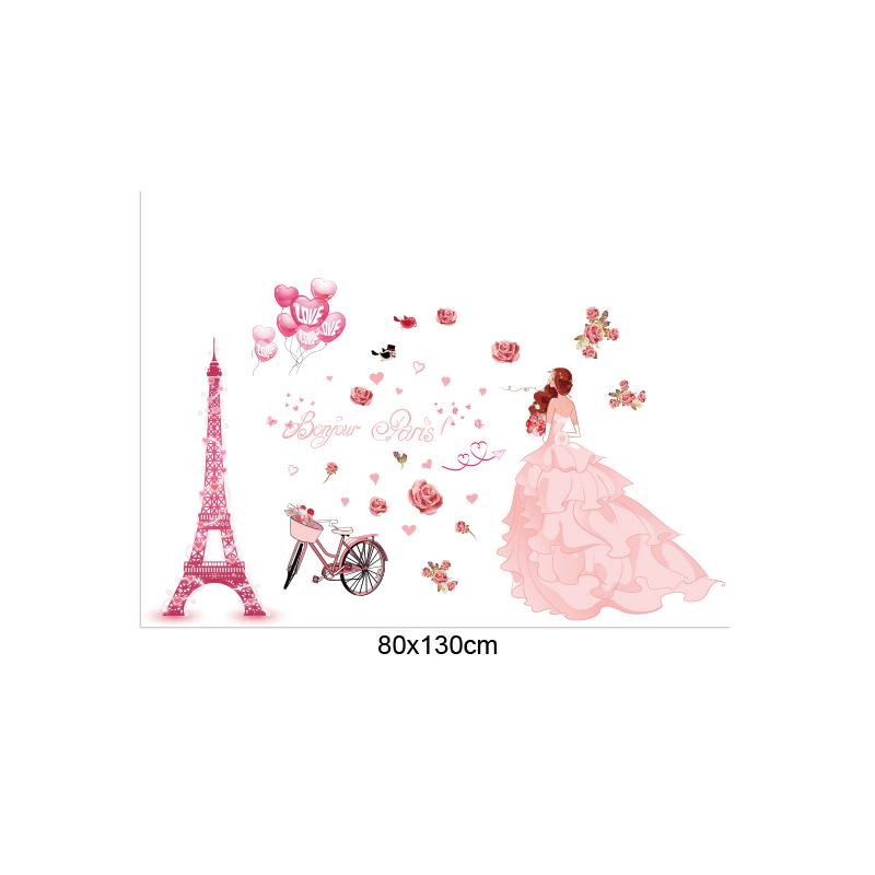 [Wall sticker] Eiffel Tower wedding girl wall stickers living room girls bedroom couple house Interi