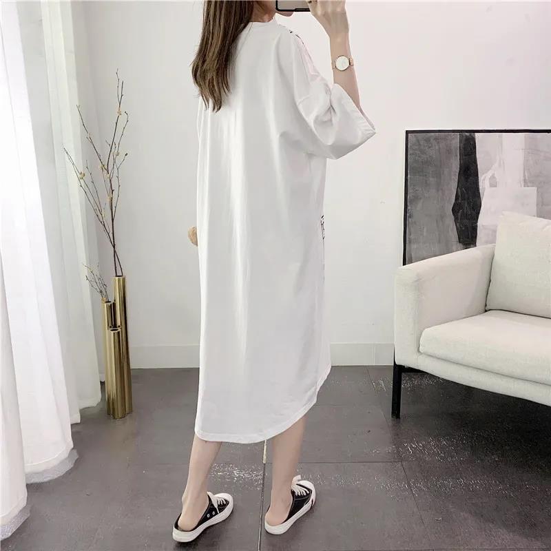 Women  T-shirt Dress Girl Loose O-Neck Casual Long Big Loose Home Comfort Outer Convenient Nightdress pajamas