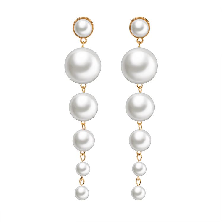 Temperament Ladies Elegant Large Series of Long Strings of Pearl Earrings Long Earrings