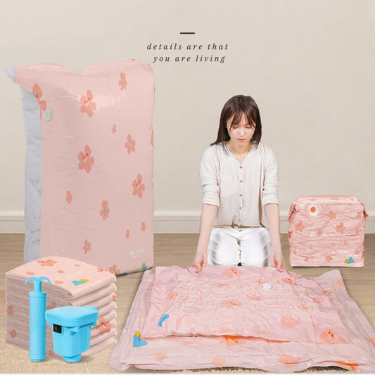 Free Hand Pump Vacuum Compression Bag Cotton Quilt Clothing Storage Bag Student Luggage Extra Large Moving Packing Bag Household