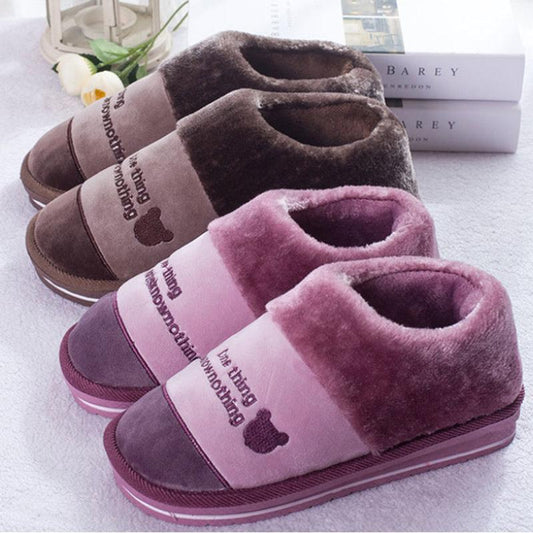Cotton Slippers Winter Men's Warm Bag Heel Thick Sole Non-slip Home Large Size Indoor Cotton Shoes