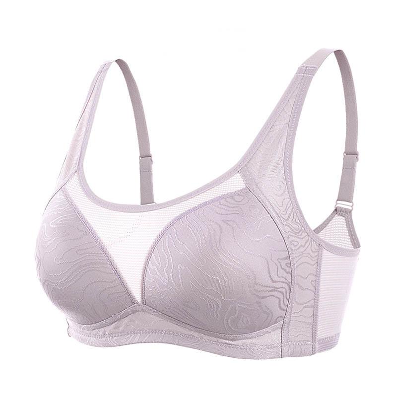 Women Thin No Steel Ring Large Size Anti-Sagging Glossy Fashion Style Top Support Breathable Sports Yoga Sweat-absorbing Soft and Comfortable Bra