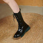 Boots Woman Martin Boots Thin Section Thick-soled Women's Boots Were Thin In The Tube Knight Boots Single Boots Leather Boots
