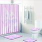 4-piece Shower Curtain and Cushion Bathroom Set Shower Curtain Non-slip Bath Mat Toilet Seat Cover Carpet Home Decor