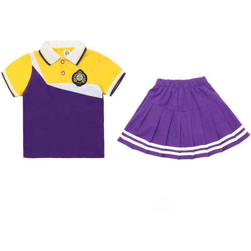 Kindergarten Uniforms Spring and Autumn Clothes Children's Sports Class Uniforms Primary School Uniforms College British Purple Three-piece Suit