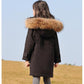 Girls' Warm Winter Clothes Mid-length Windproof Quilted Jacket Thicken Plus Velvet Winter Cotton Clothing