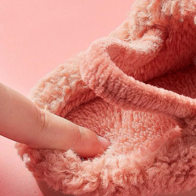 Cotton Slippers Indoor Anti-skid Wool Children's Cotton Shoes Bag Heel Home Shoes In Winter A Family of Three