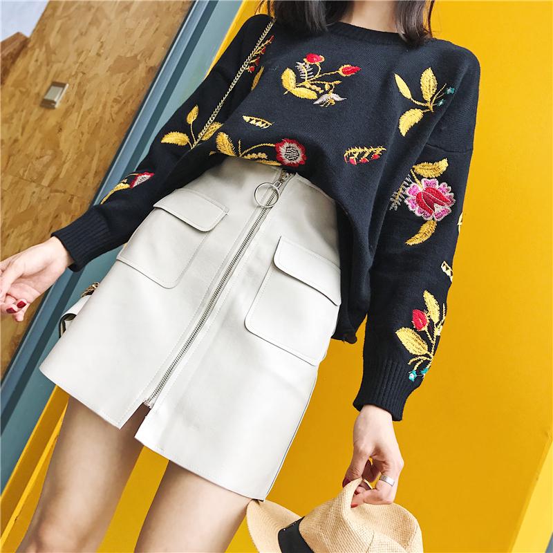2020 Early Spring Women's New Wholesale High Waist Pocket Zipper PU Leather Skirt High Quality