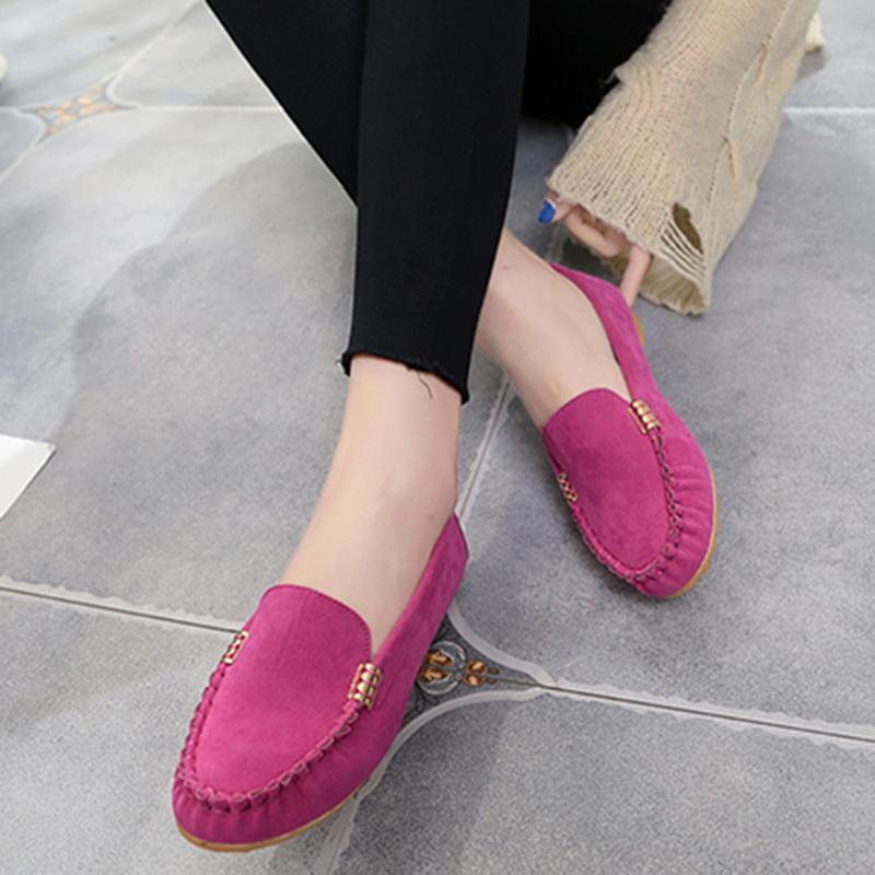 Women's Fashion Ballet Flats Cute Slip on Low Heel Ladies Boat Shoes