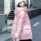 Women's Glossy Mid-length Down Jacket Winter Korean Style Loose Cotton Clothes Casual Hooded Padded Jacket