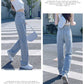 Straight Jeans Girls Summer Thin Section High Waist Slimming Loose Light-colored Wide-leg Pants Student Trousers
