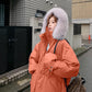 White Duck Down Large Fur Collar Down Jacket Women Mid-length Loose Thick Winter Jacket