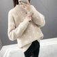 Women Mohair Fuzzy Skin-friendly Sweater Long Sleeve Half Turtleneck Bottom Knit Shirt Top