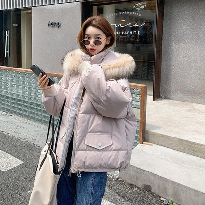 Cotton-padded Jacket Women's Short Loose and Thin Student Bread Coat Korean Style Winter Thick Padded Jacket Fashion Jacket