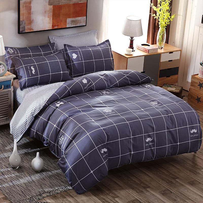 WTEMPO Brand fashion Student dormitory lattice Geometric Pattern Polyester Bedding  Duvet Cover