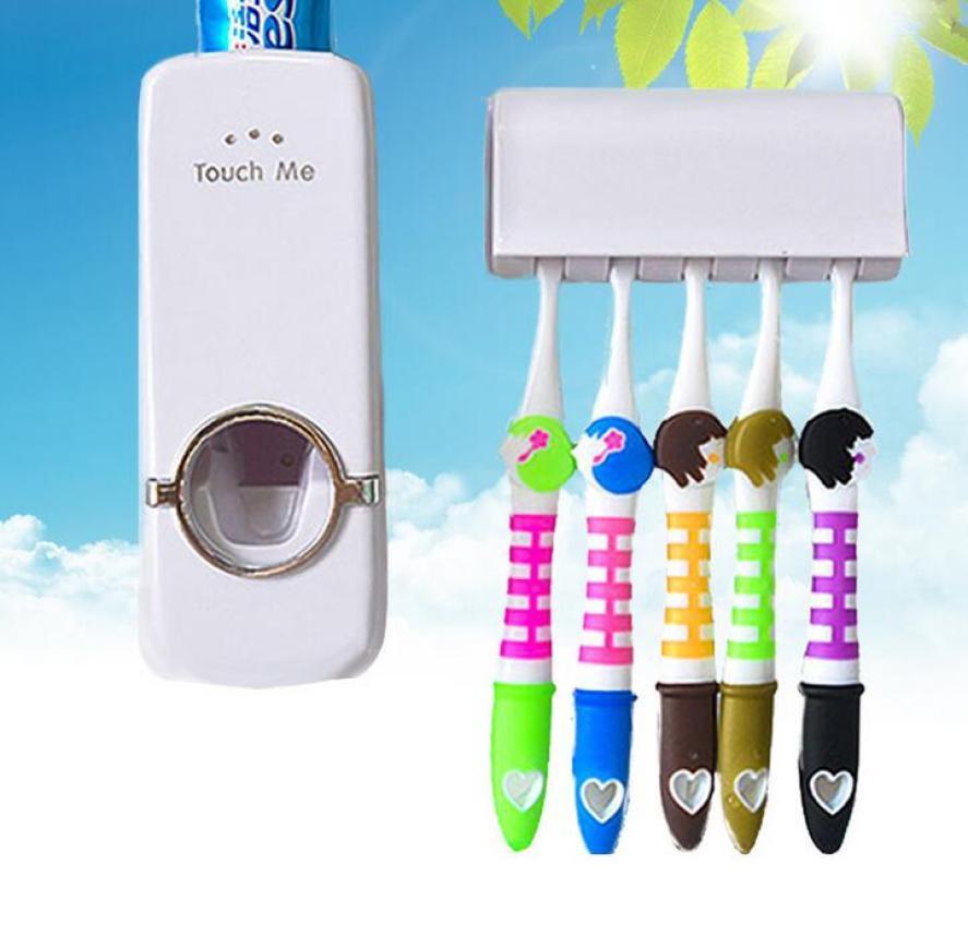 Touch N Brush Automatic Toothpaste Squeezing Dispenser Device And Brush Holder Set