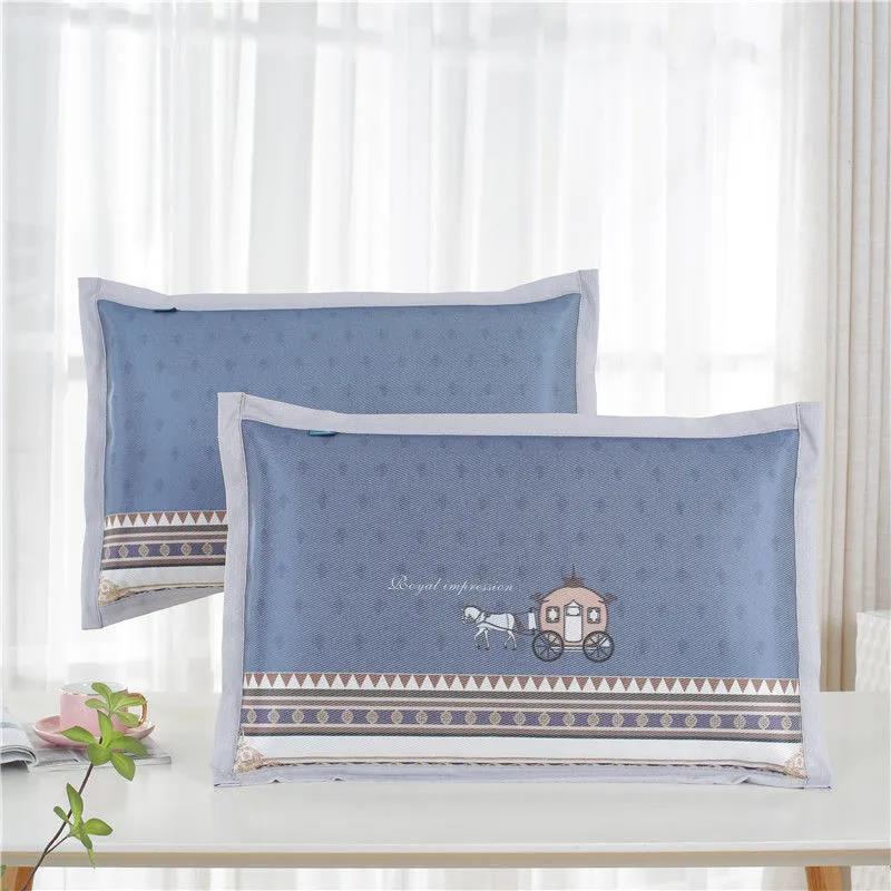 Summer Cool Ice Silk Pillowcase Single Pillowcase Washable Printing Pillow Dust Cover