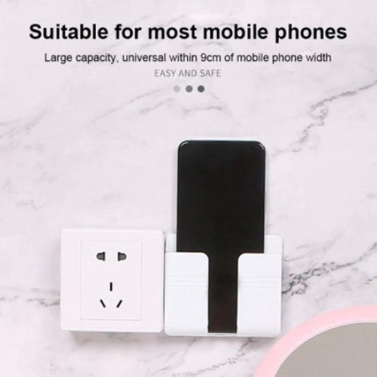 3pcs Wall Mount Stand Phone Socket Phone Charging Holder Bracket Mounted Organizer