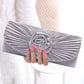 Ladies Elegance Luxury Clutch Bag Shoulder Bag Pleated Satin Wedding Evening Banquet