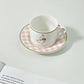 Ins Style Korean Retro Ceramic Coffee Cup and Saucer Set Afternoon Tea Cup Girl High-value Cute with Spoon