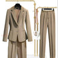 Professional Suit Suit Female Temperament Solid Color Jacket Tooling Korean Version Single-breasted Suit Two-piece Slim Work Clothes