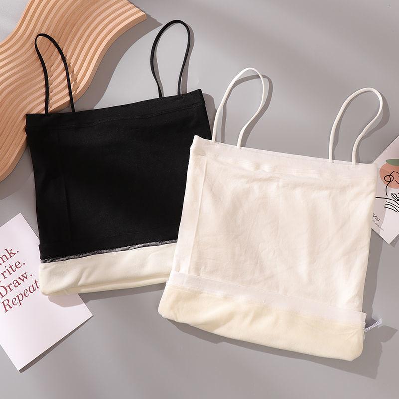 Thermal Wear Women Sexy Winter Clothing Velvet Vest Warm Body Tops Sleeveless Spaghetti Strap Slim Solid Seamless Y2K Inner Wear