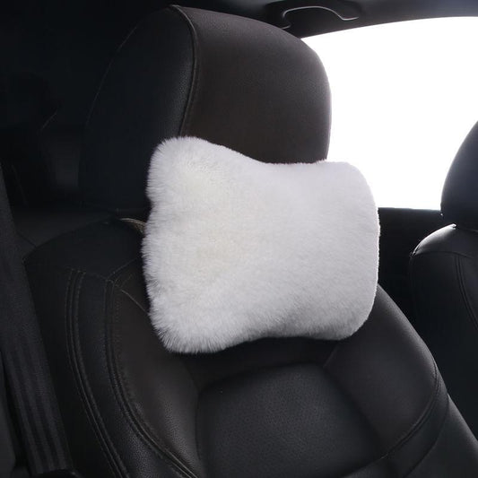Automobile Headrest Waist Pillow Four Piece Set Plush Bone Shape Cushion Vehicle Universal Cushion Set