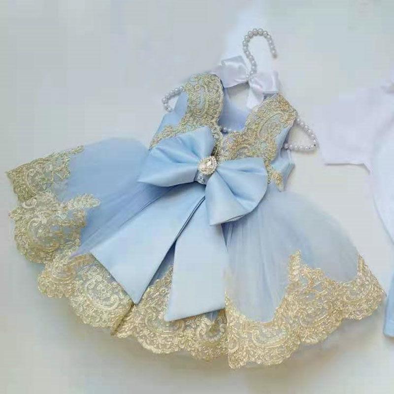 Children's Dress Skirt Girl Baby Lace Bow Dress Temperament Sleeveless Open Back Lace Plaid Skirt Tutu Skirt Waist A-line Skirt