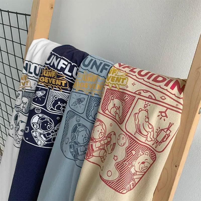 Short-sleeved Women's Trendy Design Sense Niche T-shirt Women's Korean Version of The Loose Printing Summer Half-sleeved Couple Wear Ins Top