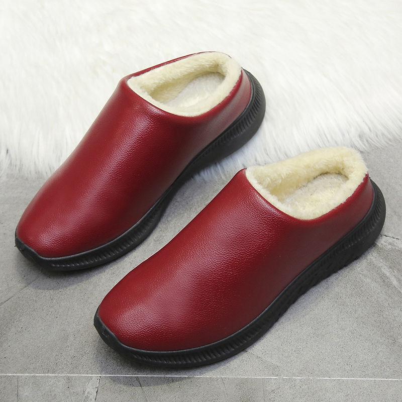 Cotton Slippers Winter Household Waterproof Soft-soled Couple Slippers Thick-soled Outdoor Home Warmth Non-slip Cotton Slippers Women