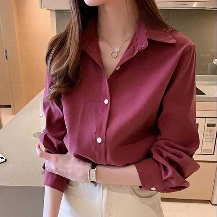 White Shirt Women's Loose Top All-match Bottoming Shirt Long-sleeved Shirt Women's Simple Casual Fashion