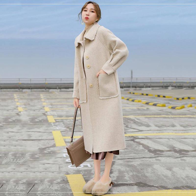 Women Woolen Coats  Elegant Long Slim Winter Jacket Women Wool Coats Wool Coat Winter Jackets