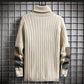 Winter Men's Fleece Sweater Bottoming Shirt Thickened Knitted Sweater Turtleneck Warm Sweater
