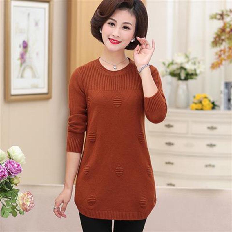 Female Medium Long Autumn Winter Loose Plus Size Tops Ladies Inside Set Thick Knit Women